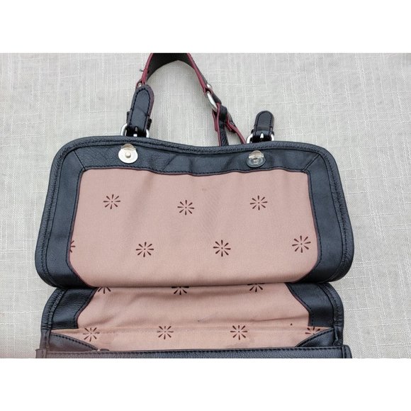 Isaac Mizrahi Live! Black‎ Leather Satchel Bag - Picture 4 of 8